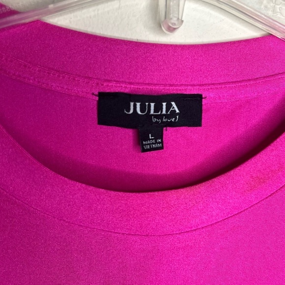 Julia by Love Fringe Sided Top Hot Pink Sleeveless Size Large - Picture 5 of 7